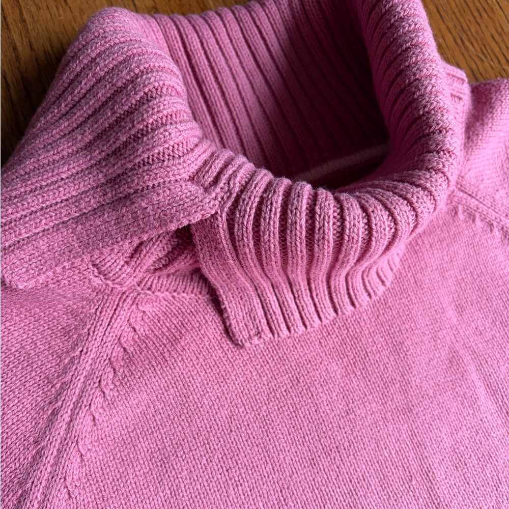 Isaac Mizrahi Live Split Turtleneck Pullover Sweater Pink Large - Picture 5 of 8